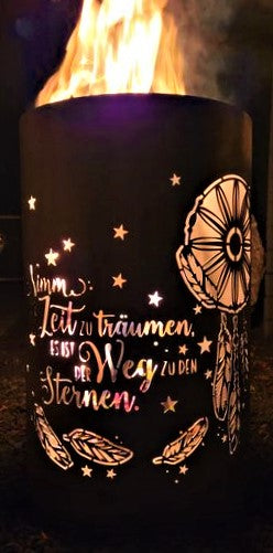 Feuertonne / Feuerkorb Zeit- Nimm dir Zeit zu träumen, es ist der Weg zu den Sternen