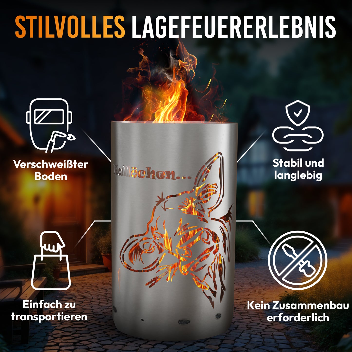 Feuertonne / Feuerkorb - Kuh Hallöchen