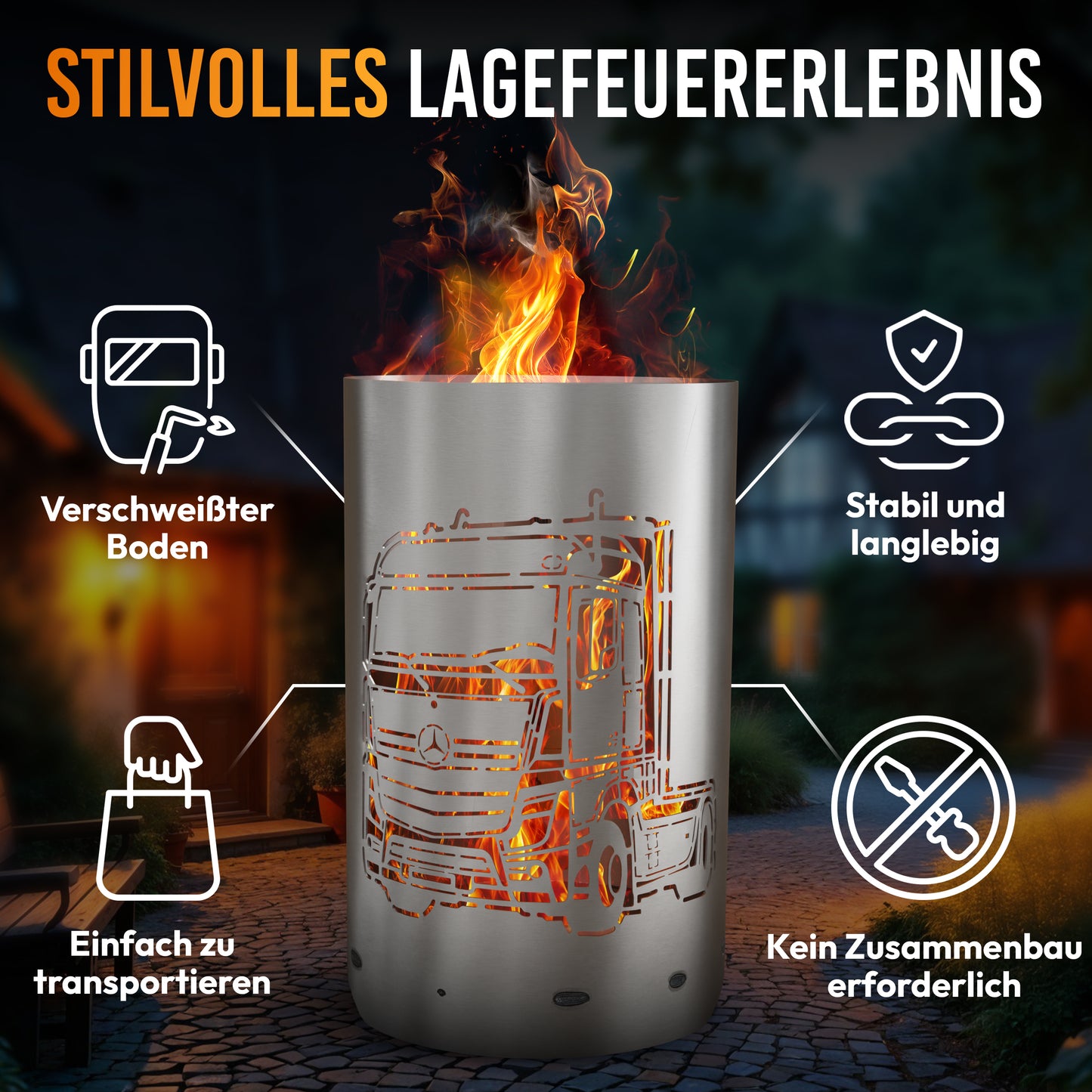 Feuertonne / Feuerkorb - Mercedes Truck
