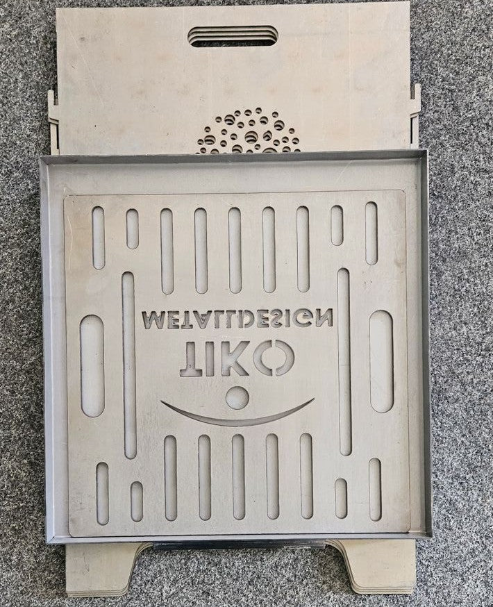 TiKo-Design Feuerkorb mit Pusteblumen-Motiv, 4- fach Laserung, Zerlegbar, Gartendekoration, Feuerkorb & Sitzgelegenheit in einem