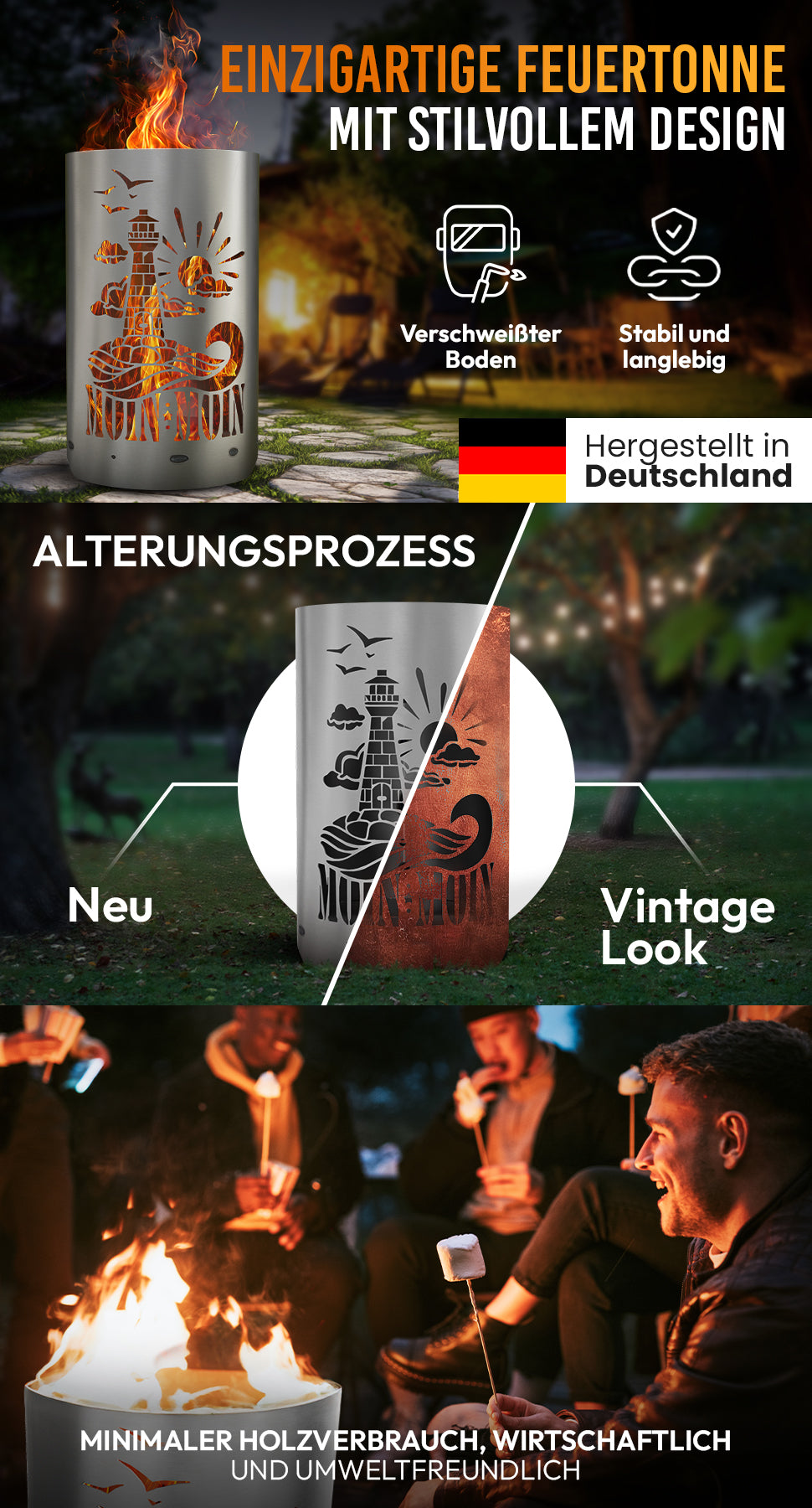 Feuertonne / Feuerkorb - Leuchtturm