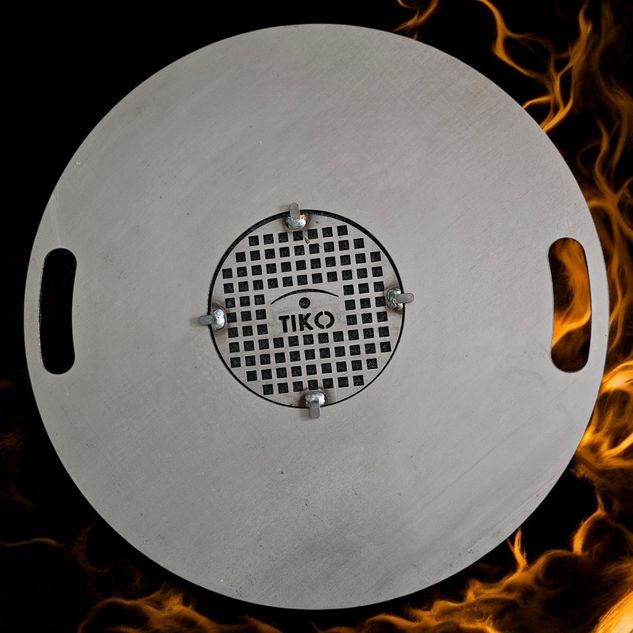 Grillplatte / Plancha inklusive Einlegerost für Feuerschale und Feuertonne im Durchmesser 80 cm