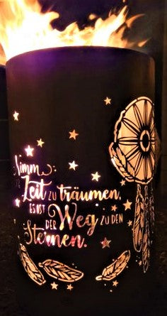 Feuertonne / Feuerkorb Zeit- Nimm dir Zeit zu träumen, es ist der Weg zu den Sternen