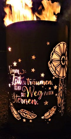 Feuertonne / Feuerkorb Zeit- Nimm dir Zeit zu träumen, es ist der Weg zu den Sternen