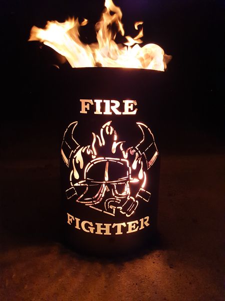 Feuertonne / Feuerkorb - Feuerwehrmann / Firefighter