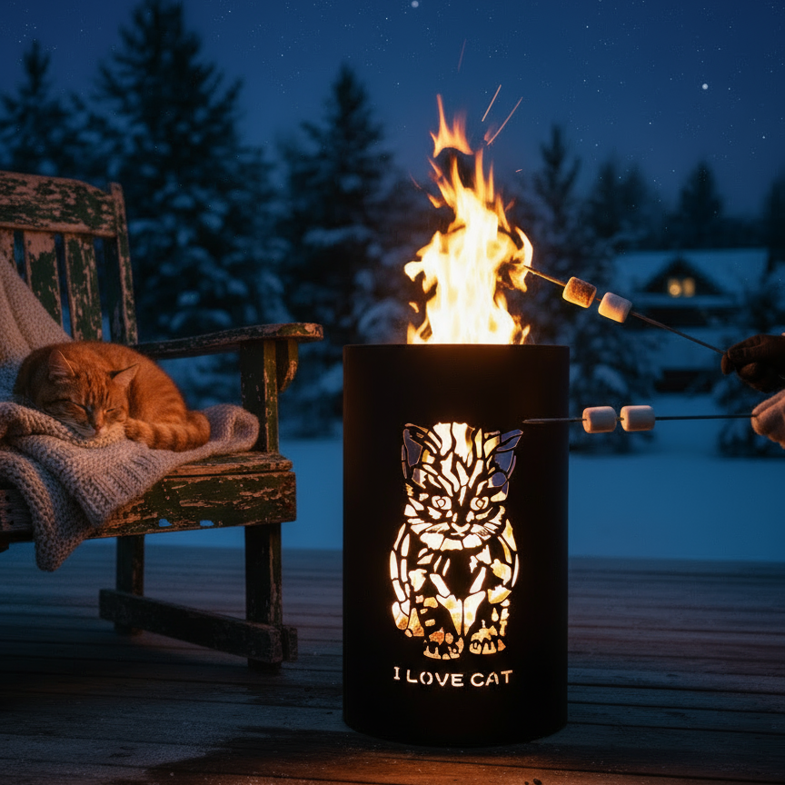 Feuertonne "I love Cat"