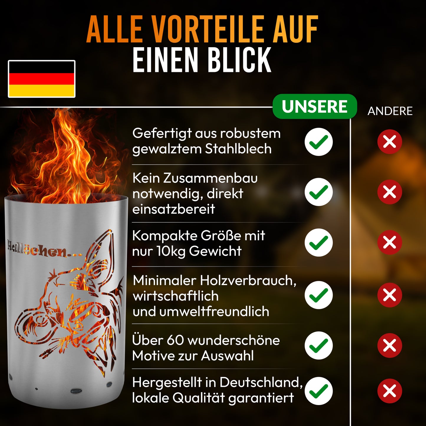 Feuertonne "Kuh Hallöchen"