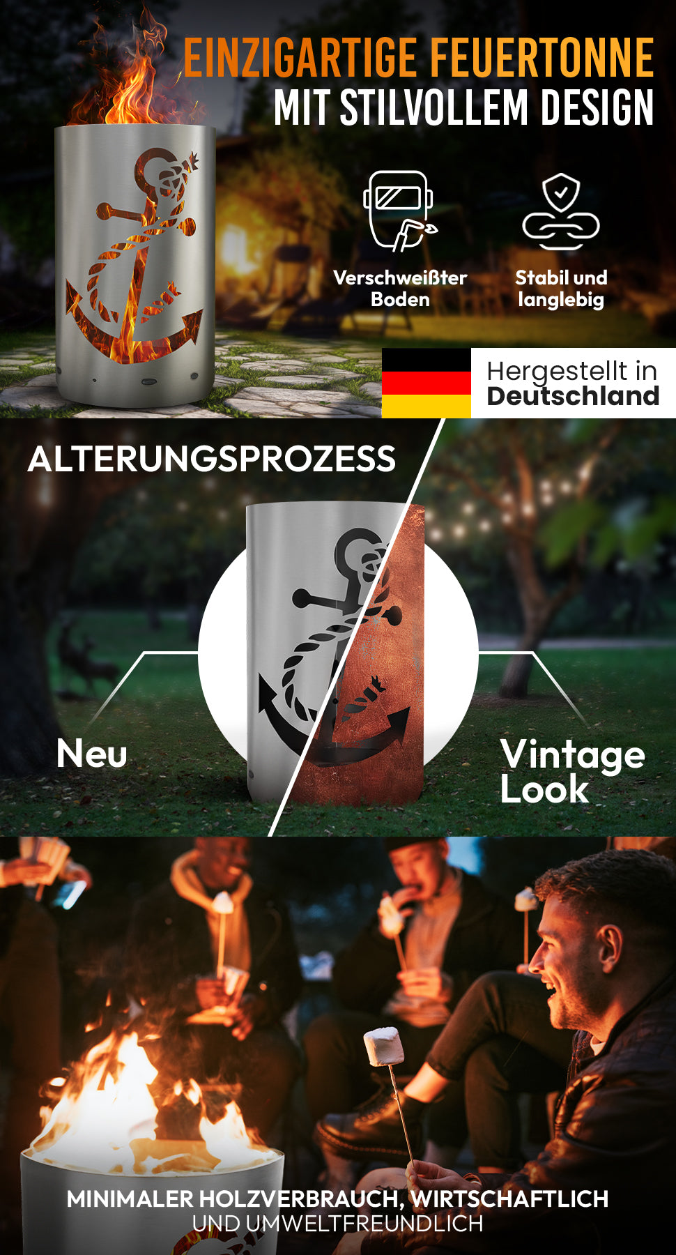 Feuertonne / Feuerkorb - Anker