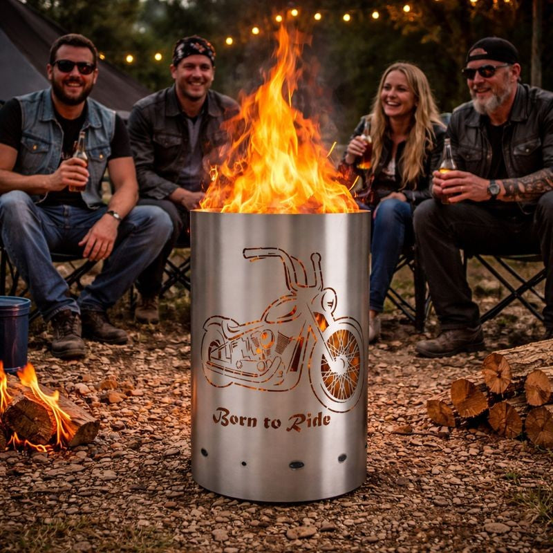 Feuertonne "Born to ride"