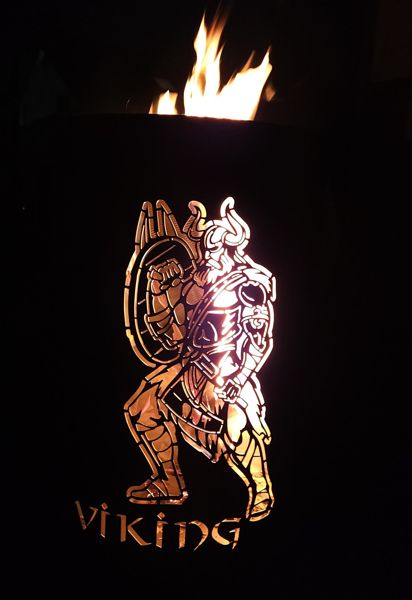 Feuertonne / Feuerkorb mit Motiv " VIKING " - Wikinger