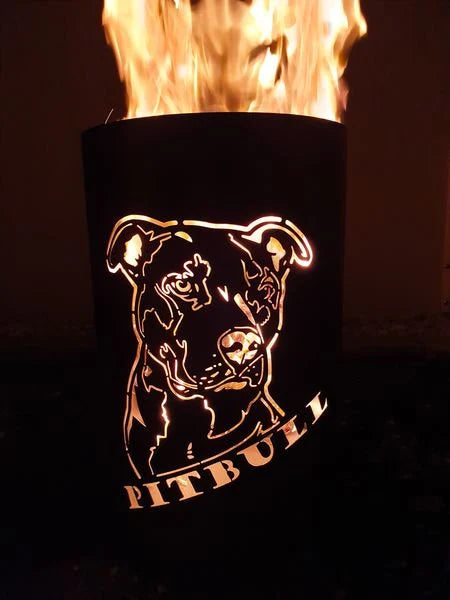 Feuertonne / Feuerkorb mit Pitbull Motiv