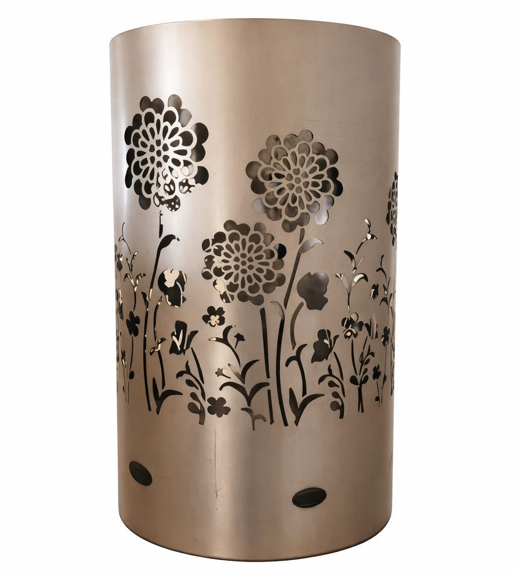 TiKo-Design® Motiv-Feuertonne mit Blumen – dekorative Feuerstelle aus Stahl