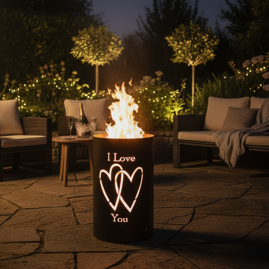 Feuertonne "I love you"