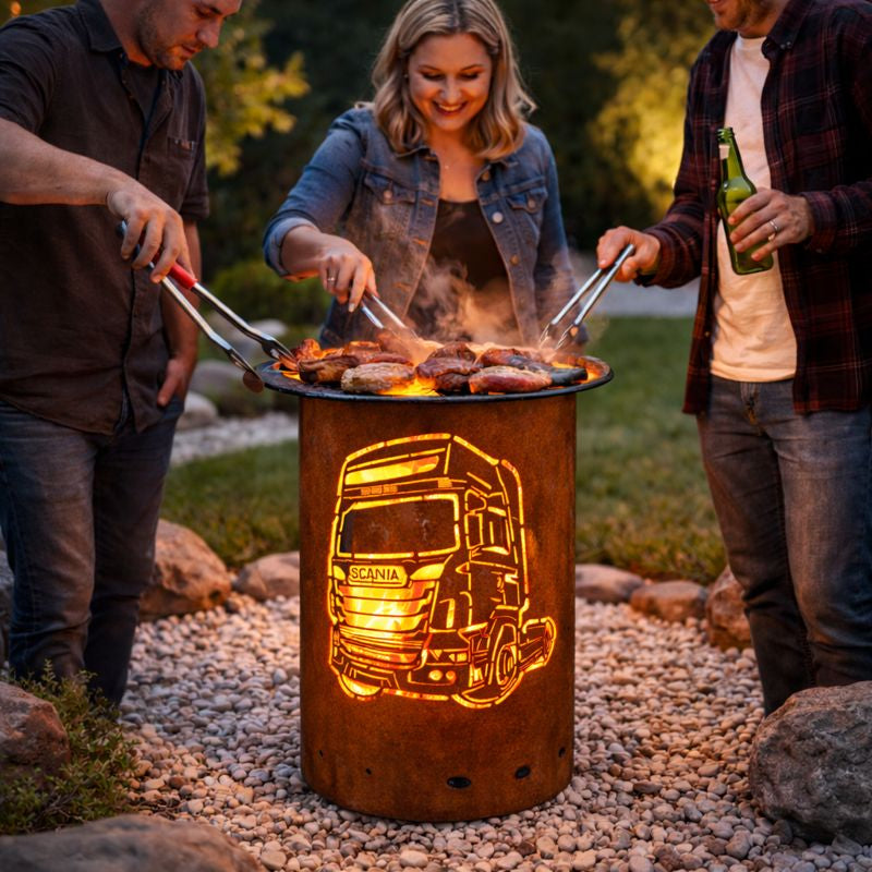 Feuertonne / Feuerkorb mit LKW Truck Motiv SCANIA