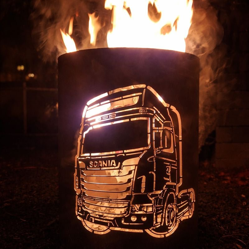 Feuertonne / Feuerkorb mit LKW Truck Motiv SCANIA