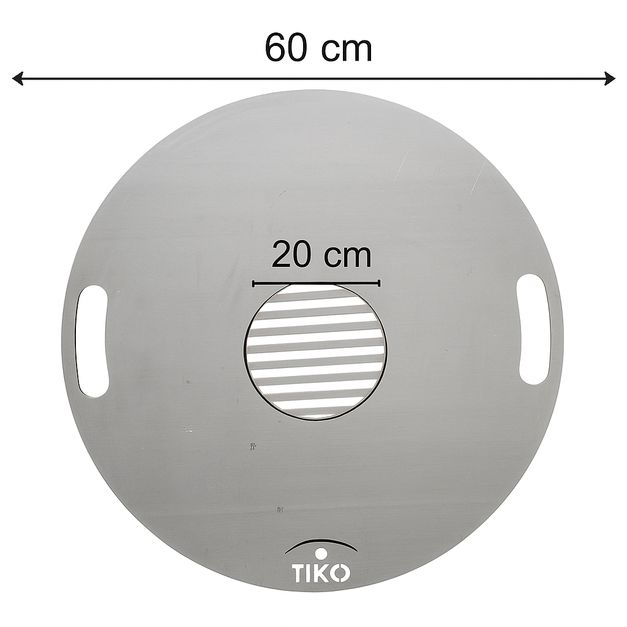 Grillplatte / Plancha inklusive Einlegerost für Feuerschale und Feuertonne im Durchmesser 60 cm