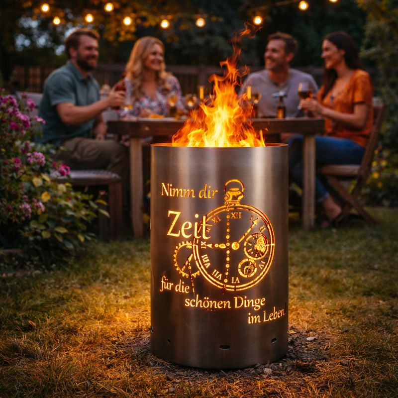 Feuertonne "Nimm dir Zeit für die schönen Dinge im Leben"