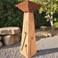 Rost Pyramiden-Säule mit Pusteblumen-Motiv und Deko-Schale