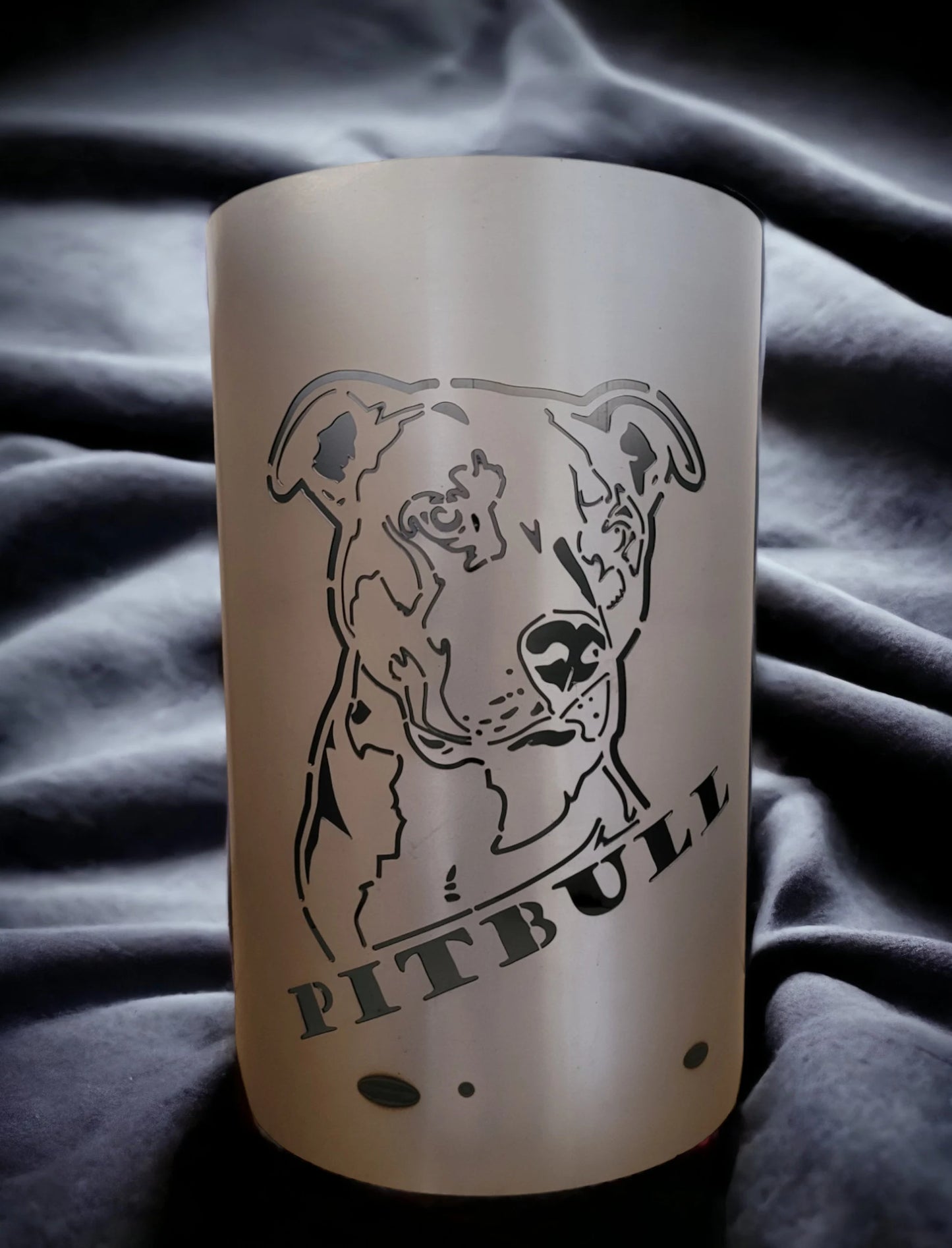 Feuertonne / Feuerkorb mit Pitbull Motiv
