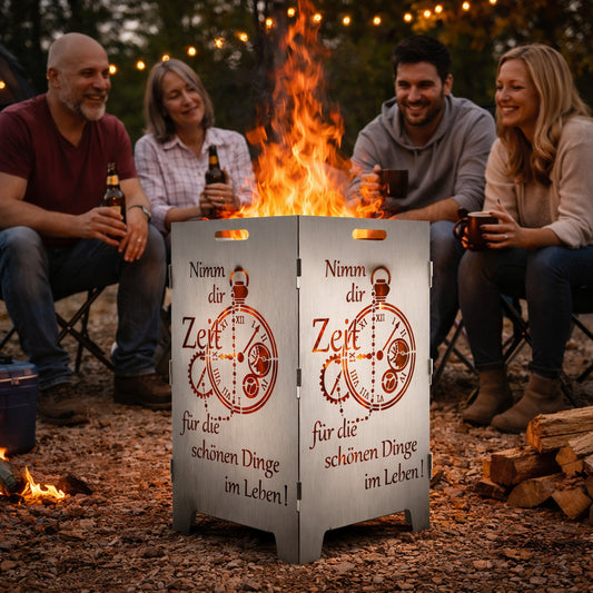 Feuerkorb "Nimm dir Zeit für die schönen Dinge im Leben"