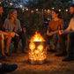 TiKo-Design® Blumen-Feuertonne im Garten – gemütlicher Abend mit Freunden