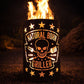 Feuertonne „Natural Born Griller“ – Feuerkorb aus Stahl mit Totenkopf-Grillmotiv