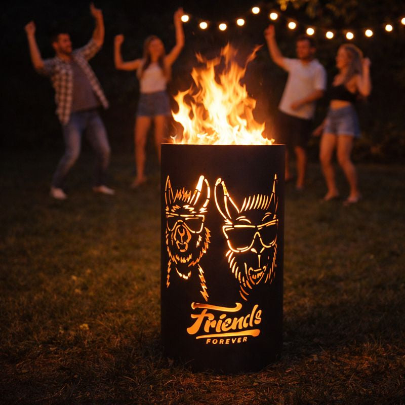 Feuertonne "Lama,  Friends Forever"