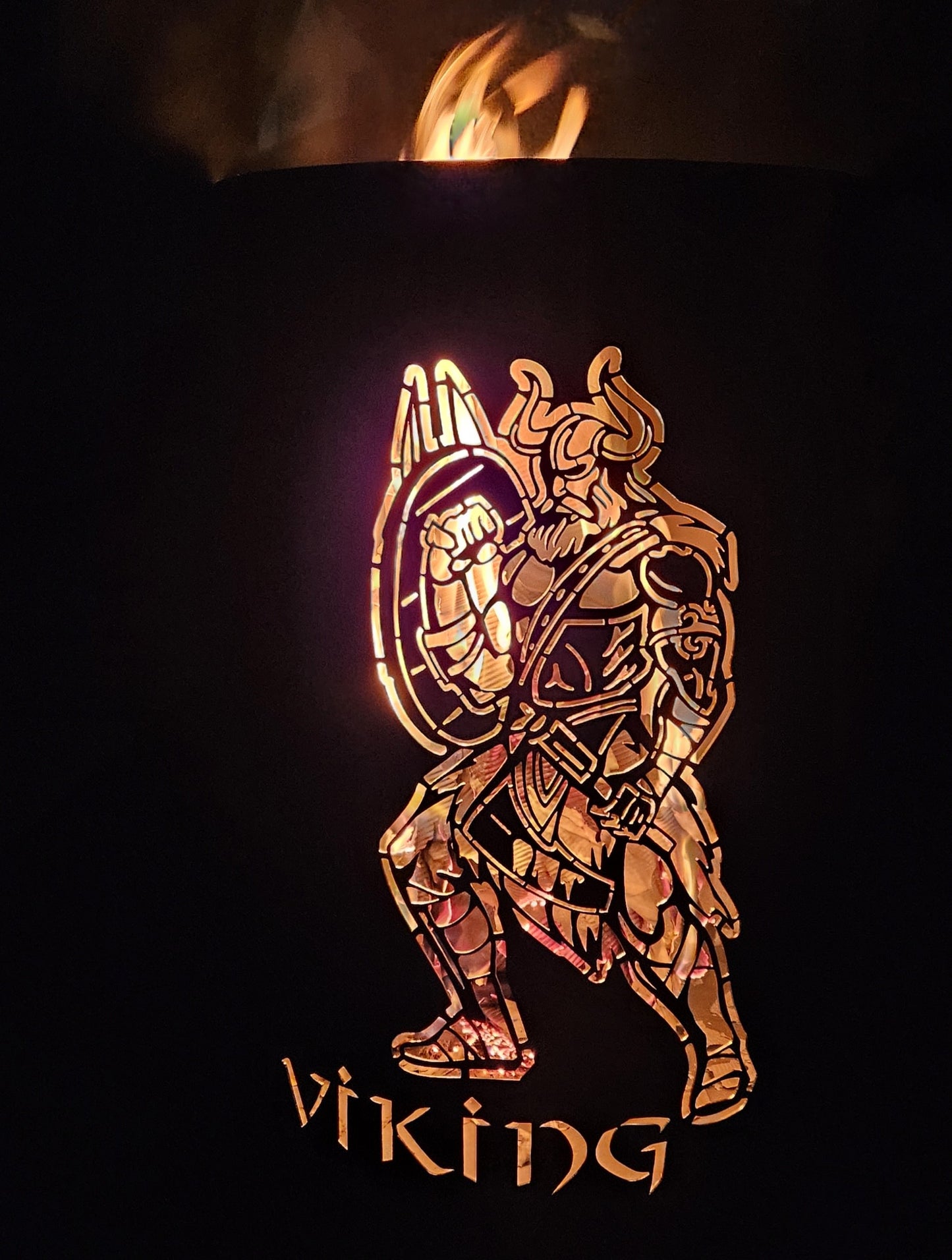 Feuertonne / Feuerkorb mit Motiv " VIKING " - Wikinger