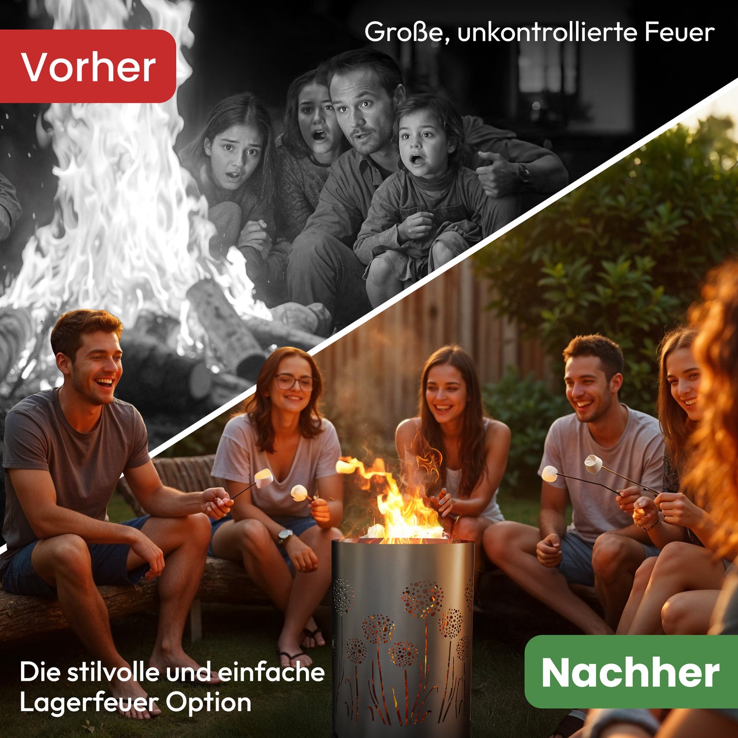 Feuertonne / Feuerkorb - Pusteblumenwiese