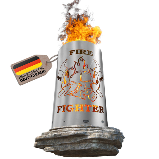 Feuertonne / Feuerkorb - Feuerwehrmann / Firefighter