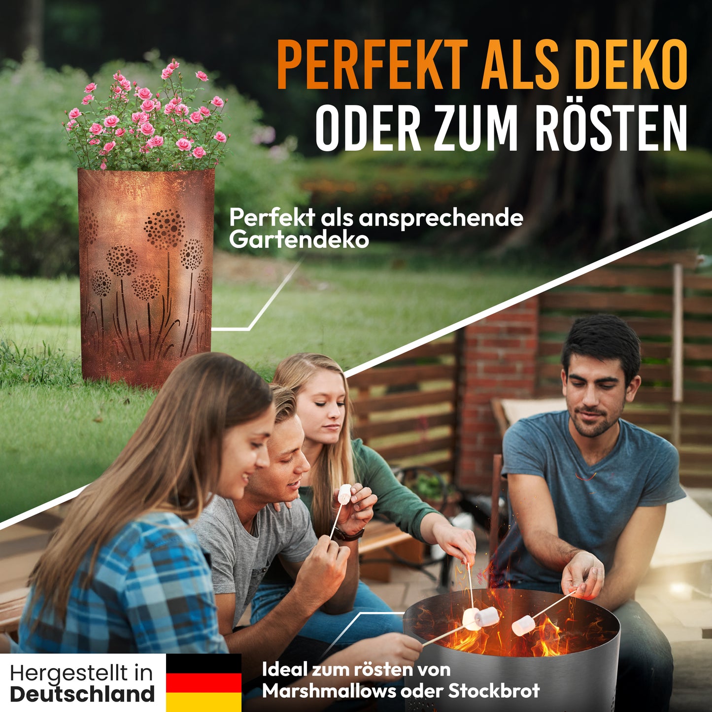 Feuertonne / Feuerkorb - Pusteblumenwiese