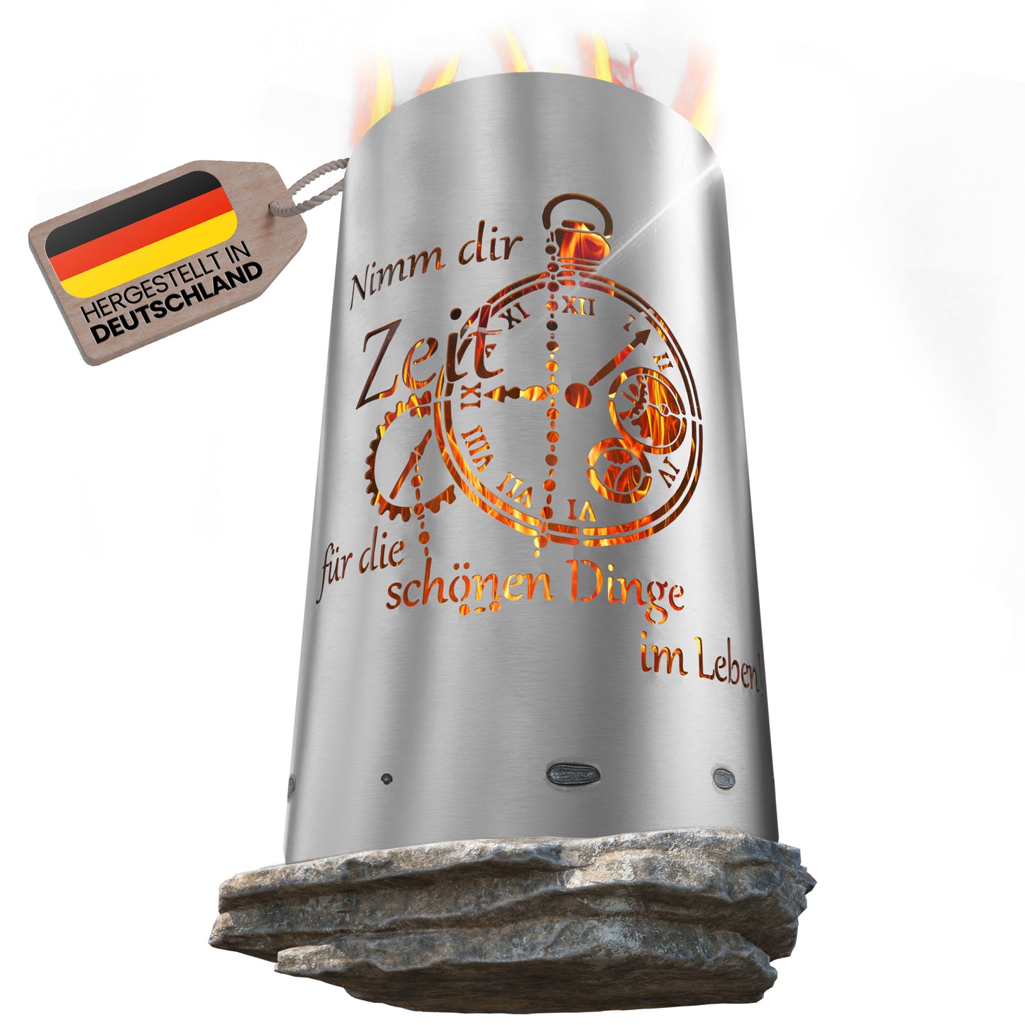 Feuertonne / Feuerkorb Zeit- Nimm dir Zeit für die schönen Dinge im Leben