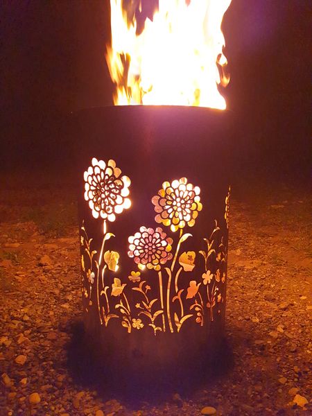 Feuertonne / Feuerkorb - Flower Power