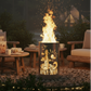 TiKo-Design® Feuertonne Leuchtturm mit Küstenmotiv und Feuer im Garten